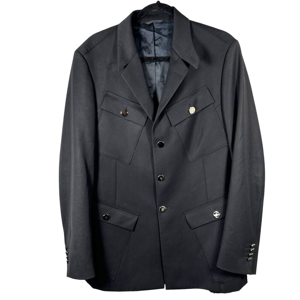 Thierry Mugler Paris Men's Black 3 Button Wool Blazer Jacket US 40 R / EU 50